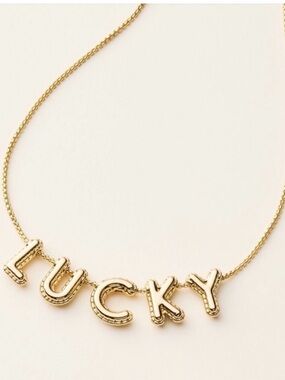 Gold 'Kate Spade LUCKY' Letter Necklace
